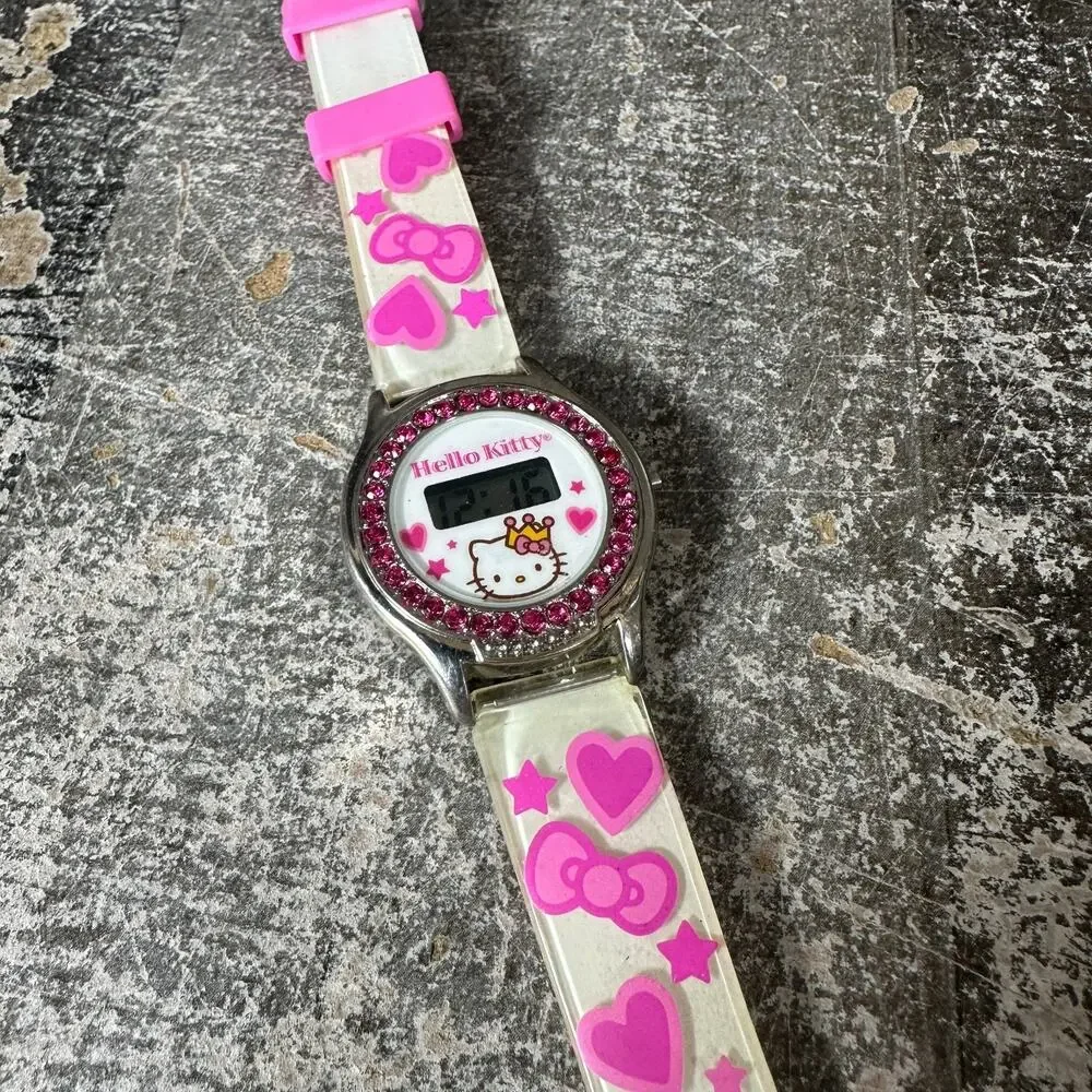 Hello Ketty Watch- Silver Case, Pink Band, 2013,‎ In Working Order